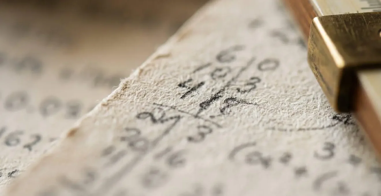 Macro photograph of handwritten seed values and algorithm documentation on archival paper
