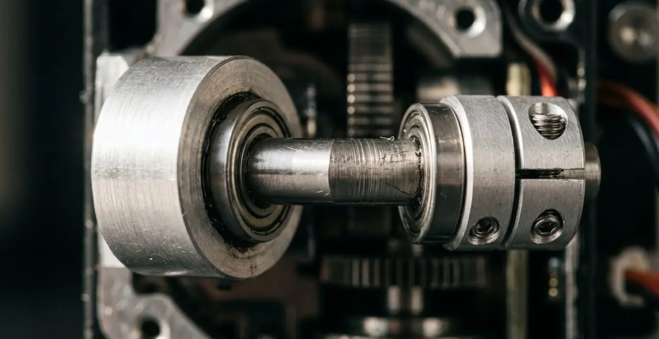 Macro view of precision motor components showing alignment tolerances