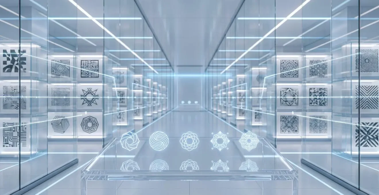 Digital vault system showing secure storage of licensed artwork with verification checkmarks and provenance tracking