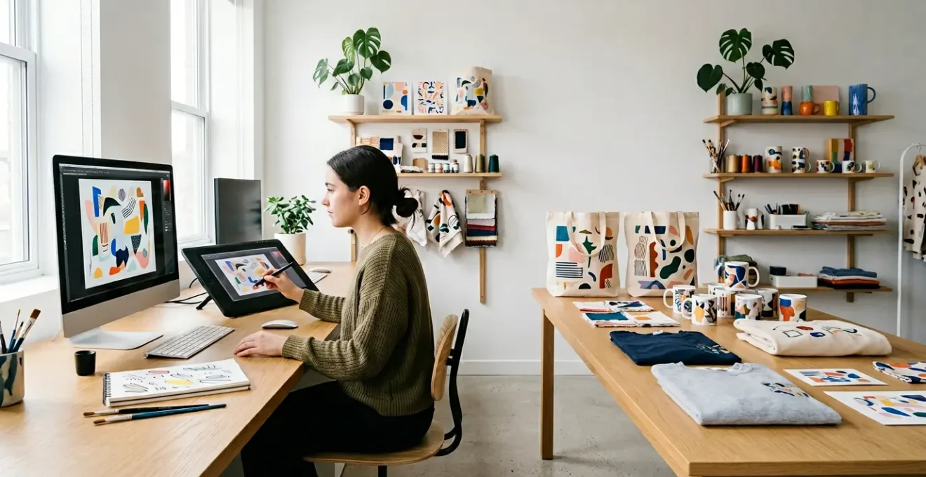 Artist transitioning from digital creation to licensed merchandise production