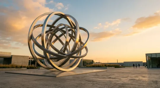 Large-scale kinetic sculpture with perfect geometric symmetry in motion