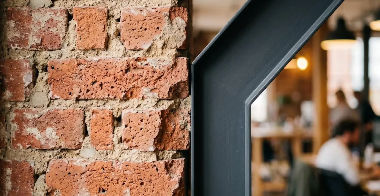 Interior view of converted Victorian warehouse showing modern creative studios with preserved industrial features