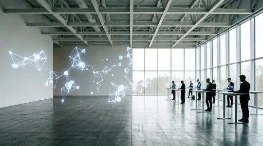 Modern museum digital infrastructure showing interconnected cloud systems and data taxonomy framework