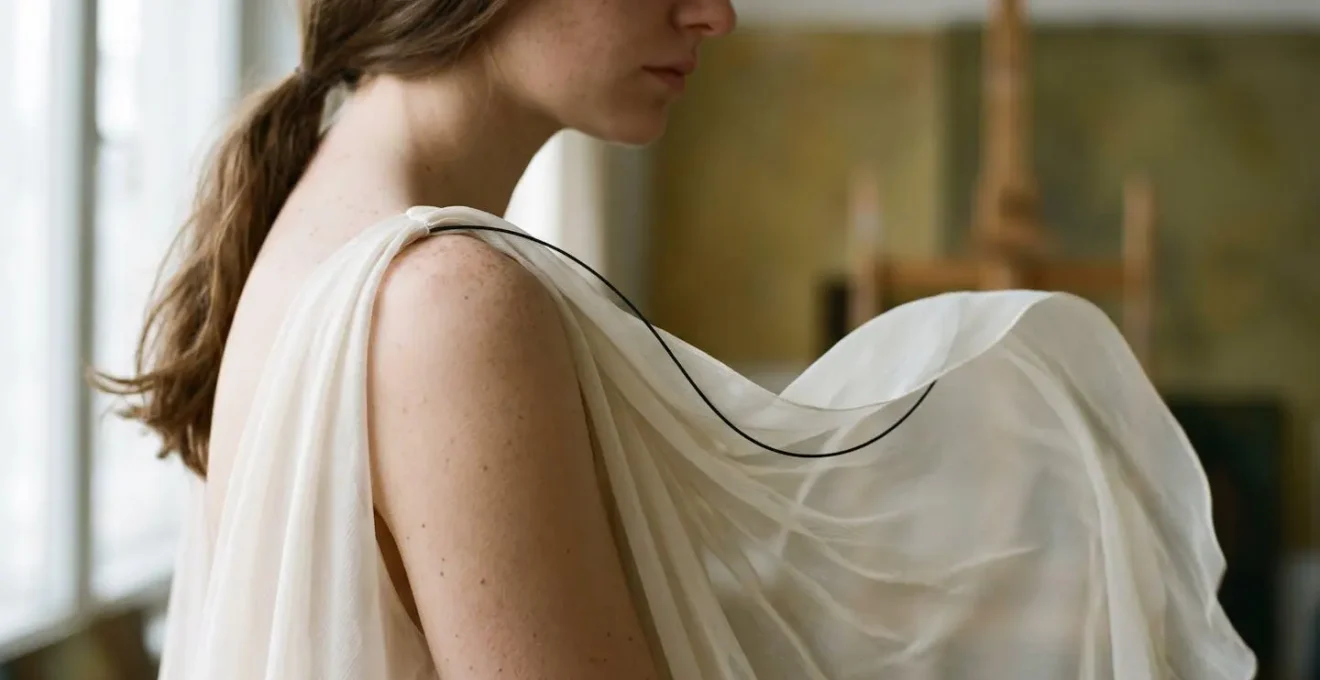 Close-up of lightweight kinetic mechanism interacting with delicate fabric