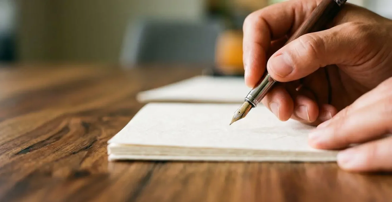 Close-up of hands reviewing legal documents on a desk with careful attention